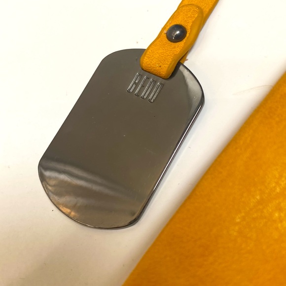 Bedd Yellow Pouch Bag Fold Over Large Golden Clutch - Picture 4 of 11